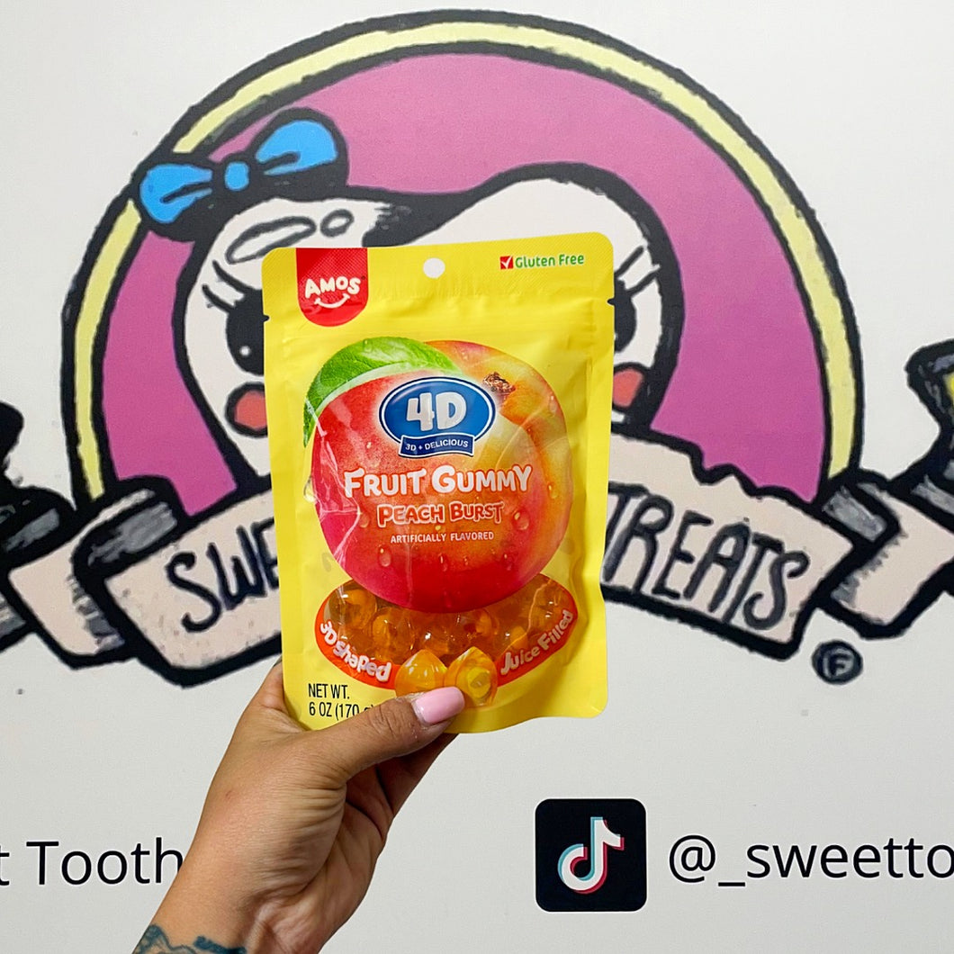 Amos 4D Fruit Gummy Peach Burst  (170g) - USA