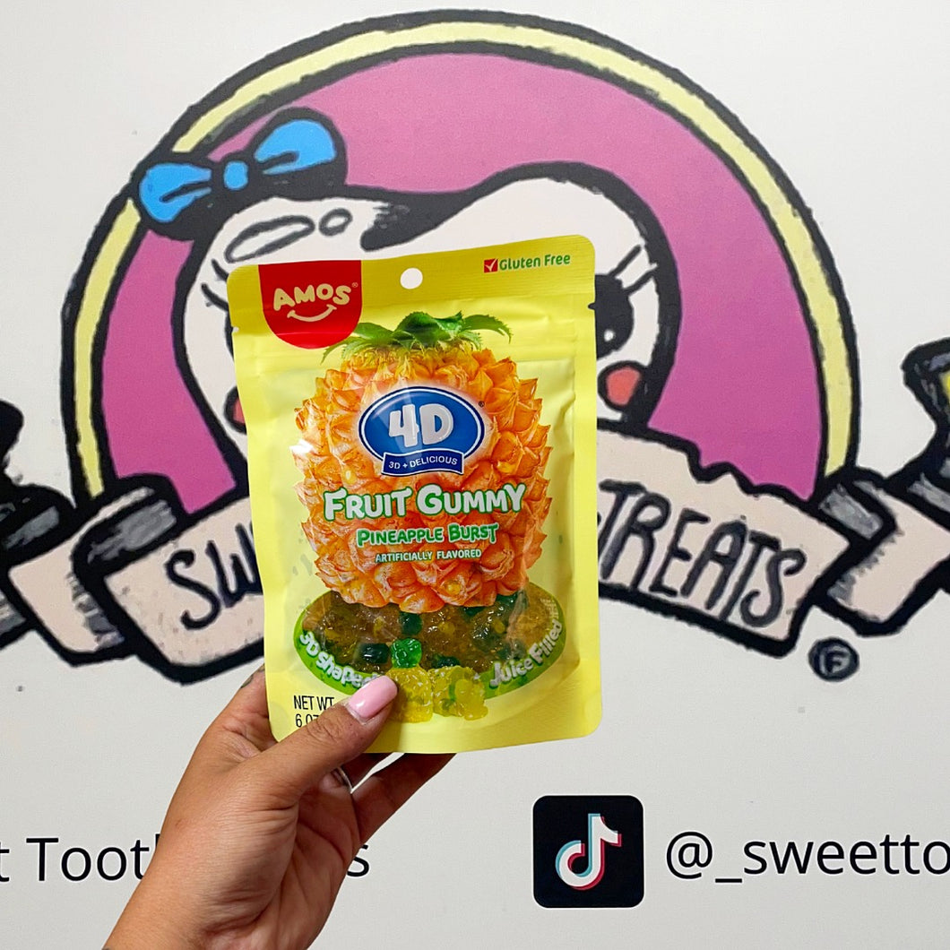 Amos 4D Fruit Gummy Pineapple Burst(170g) - USA