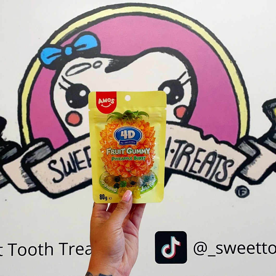 Amos 4D Fruit Gummy Pineapple Burst(80g) - USA