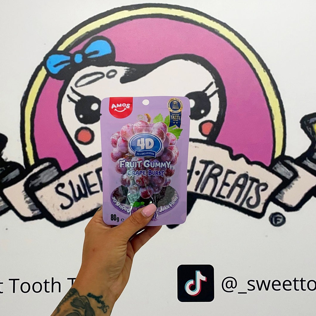 Amos 4D Fruit Gummy Grape Burst(80g) - USA