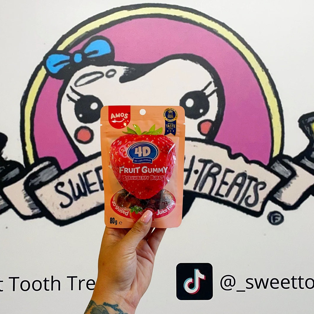 Amos 4D Fruit Gummy Strawberry Burst(80g) - USA